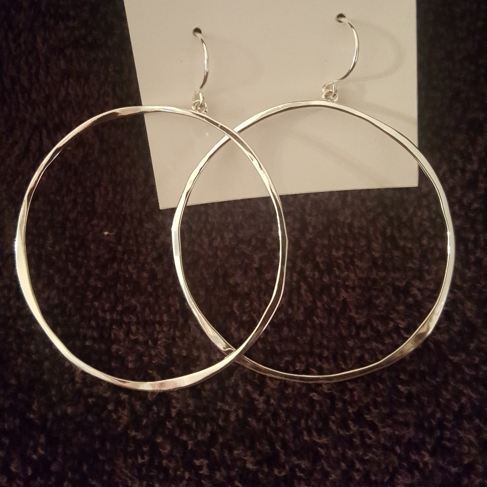 Gorjana 2" Silver Hoop Earrings (nwot)